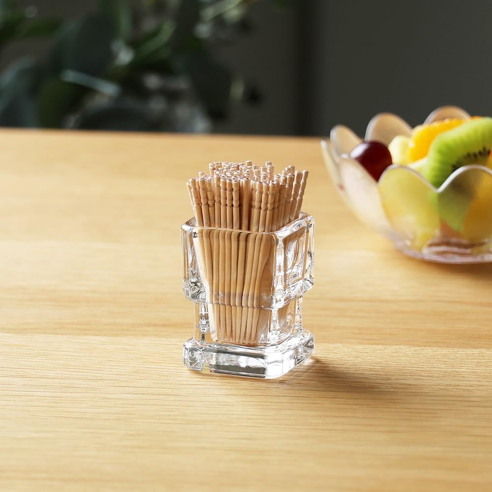 Adelia toothpick holder, clear, maximum 4 x height 5.5cm, toothpick holder, set of 6, made in Japan F-70075