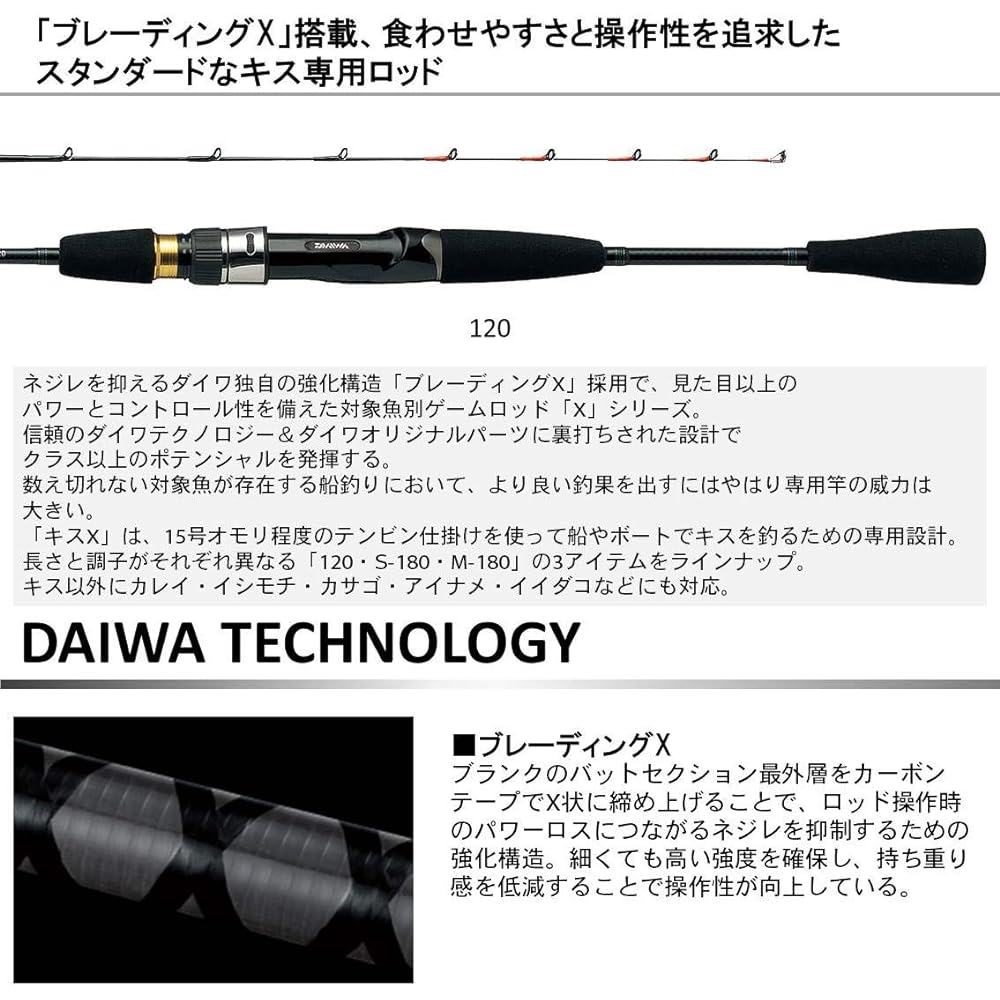 DAIWA Boat Rod Kiss X S-180 Fishing Rod