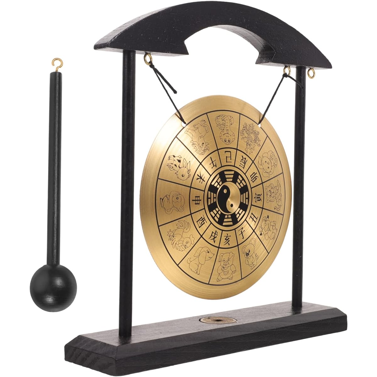 Gong Display Mallet Gong Big Table Gong Brass Gong Handbell Desktop Mini Gong Chinese Dragon with Stand Home Accent Decoration Home Desktop Ornament Alloy Drumstick Unique