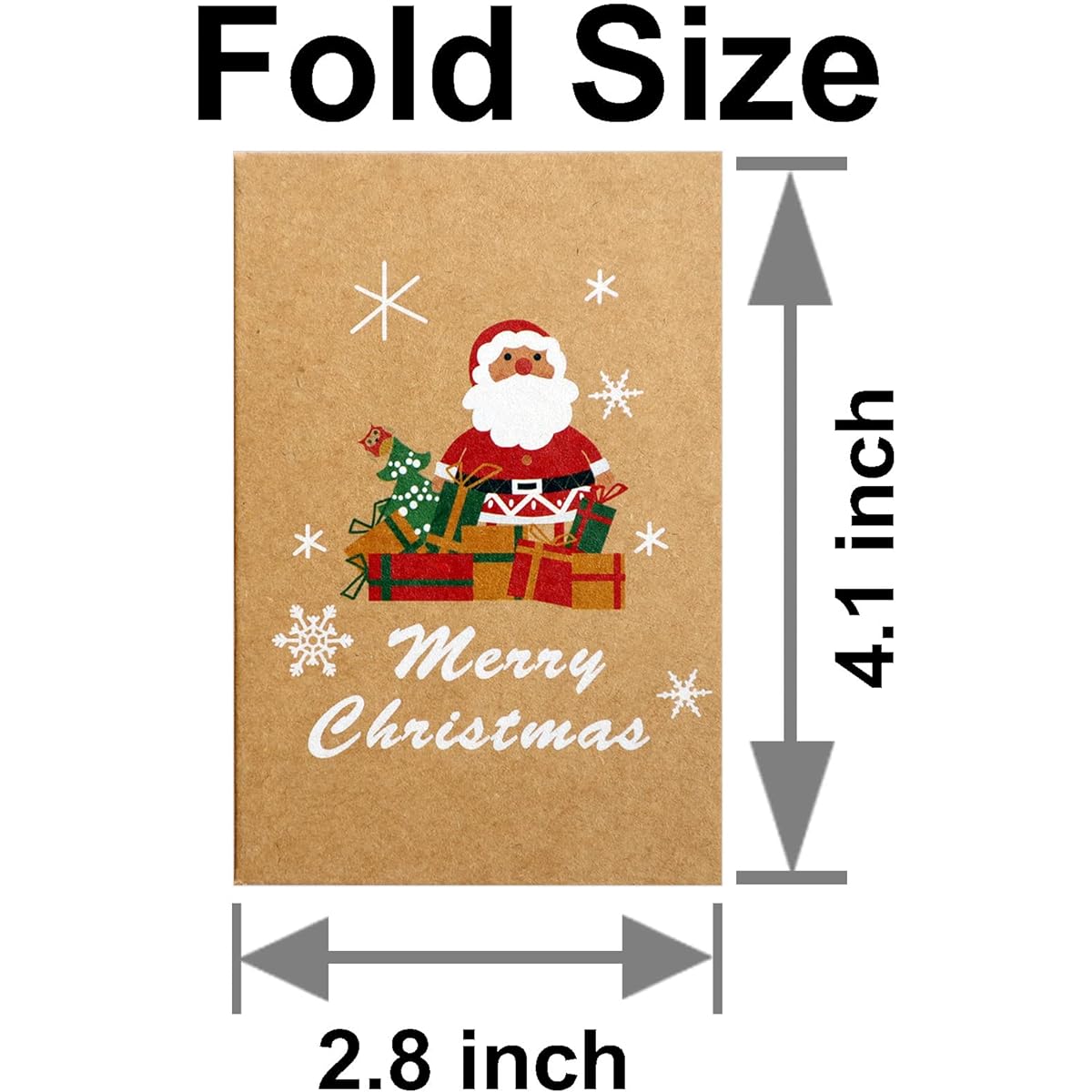 12 Pack Mini Size Merry Christmas Greeting Cards with Envelopes 3 x 4 Inch Cute Pretty Brown Color Christmas Gift Winter Holiday Style Festival Greeting Cards 12 Pack 2 x 6 Inch Brown