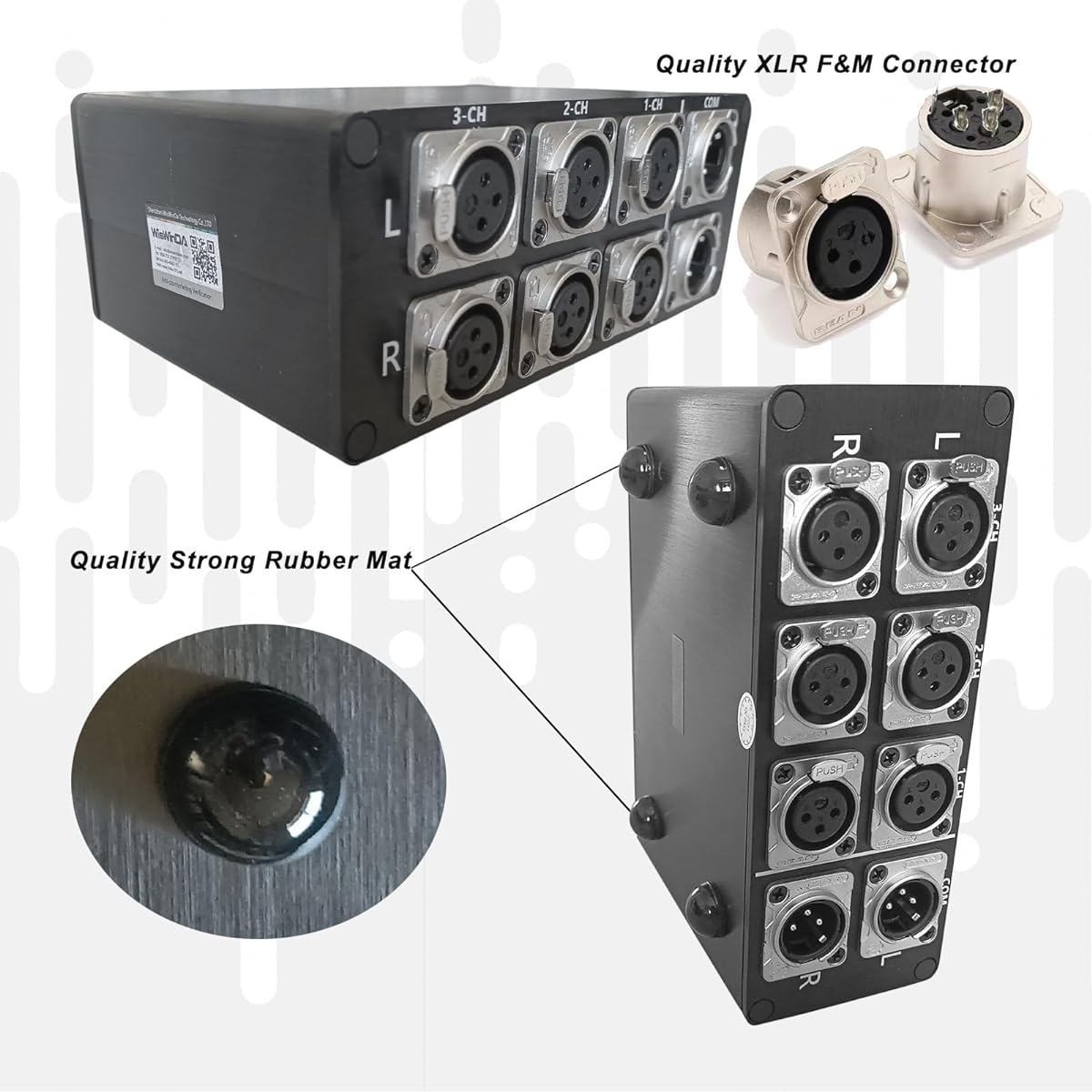 WisWinDa 3-IN-1-OUT XLR Pro Audio Switch Balanced Audio Converter 3 Channel HiFi Stereo Passive Audio Selector Switcher Box No Loss Aluminum Shell Quality XLR Connector (3in-1-out)