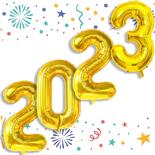 40inch Giant Gold Number 2023 Balloon 2023 New Year Decoration 2023 Happy New Year Eve Christmas Graduation Party Supplies