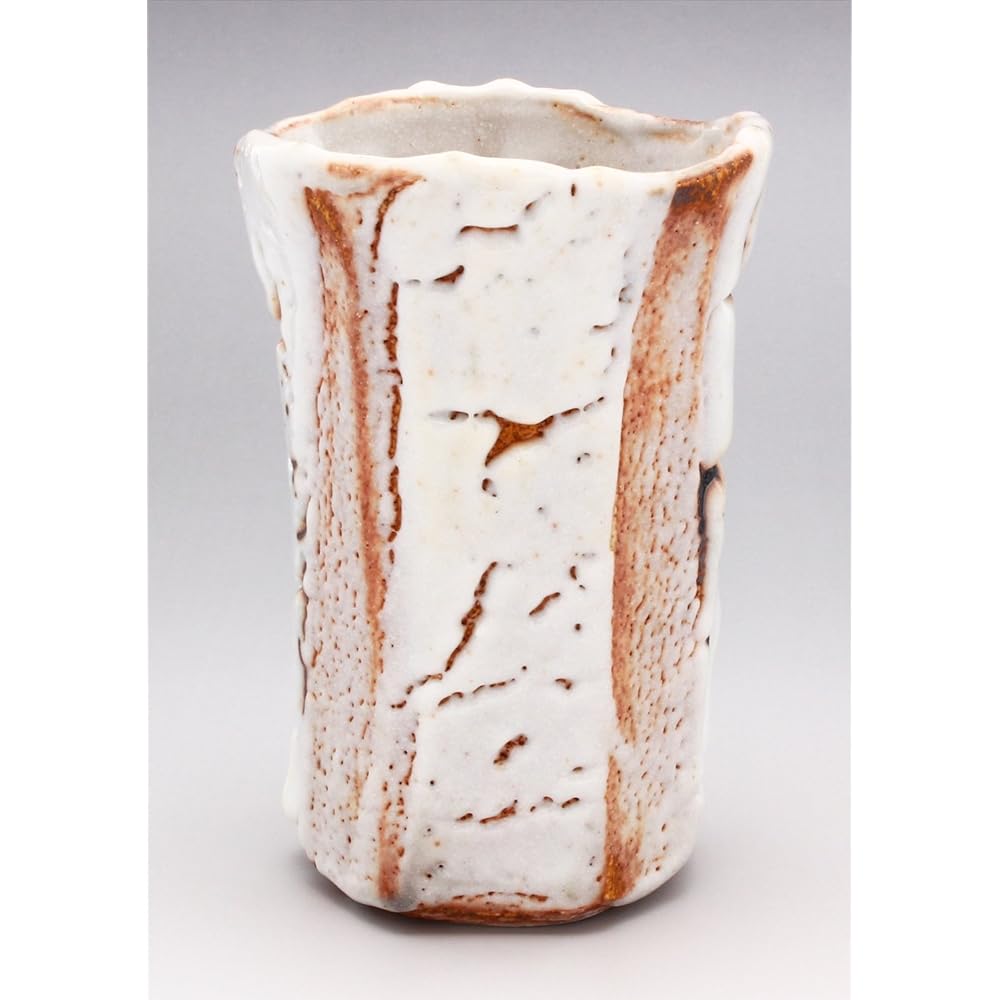 Mino Ware Higashiyama Kiln Free Cup Cup Tumbler Sake Cup Shino Shape Approx. Diameter 9 x Height 13cm Capacity Approx. 330ml Made in Japan (Includes Presentation Box) 551-0009