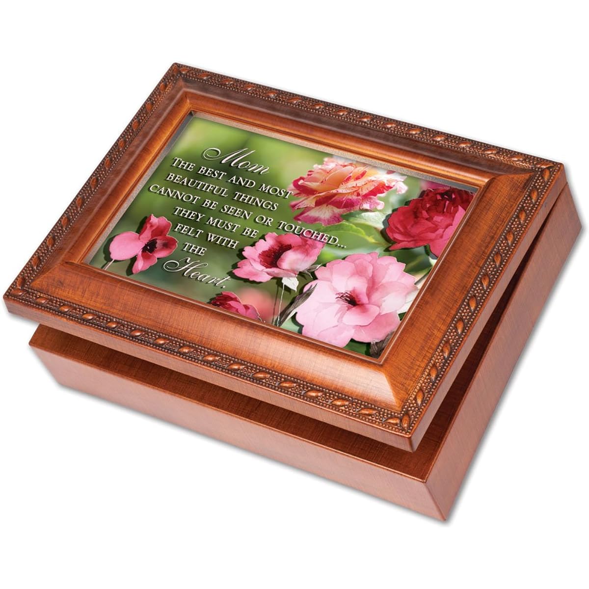 Cottage Garden Mom 3D Woodgrain Music Box / Jewellery Box Plays Wind Beneath Wings