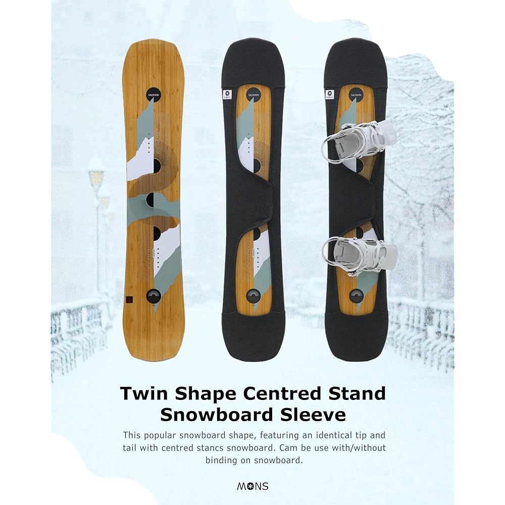 MONS Snowboard Knit Cover Sole Cover Velcro Strap Type | Fabric Soft Breathable Stretch Heather Gray (Made in Taiwan)