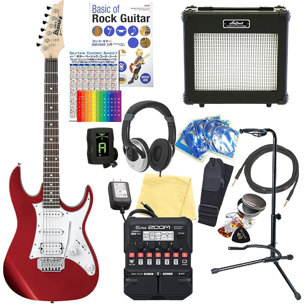 Ibanez GRX40 CA Electric Guitar for Beginners 18-piece Set [Includes ZOOM G1Four Multi-Effects]