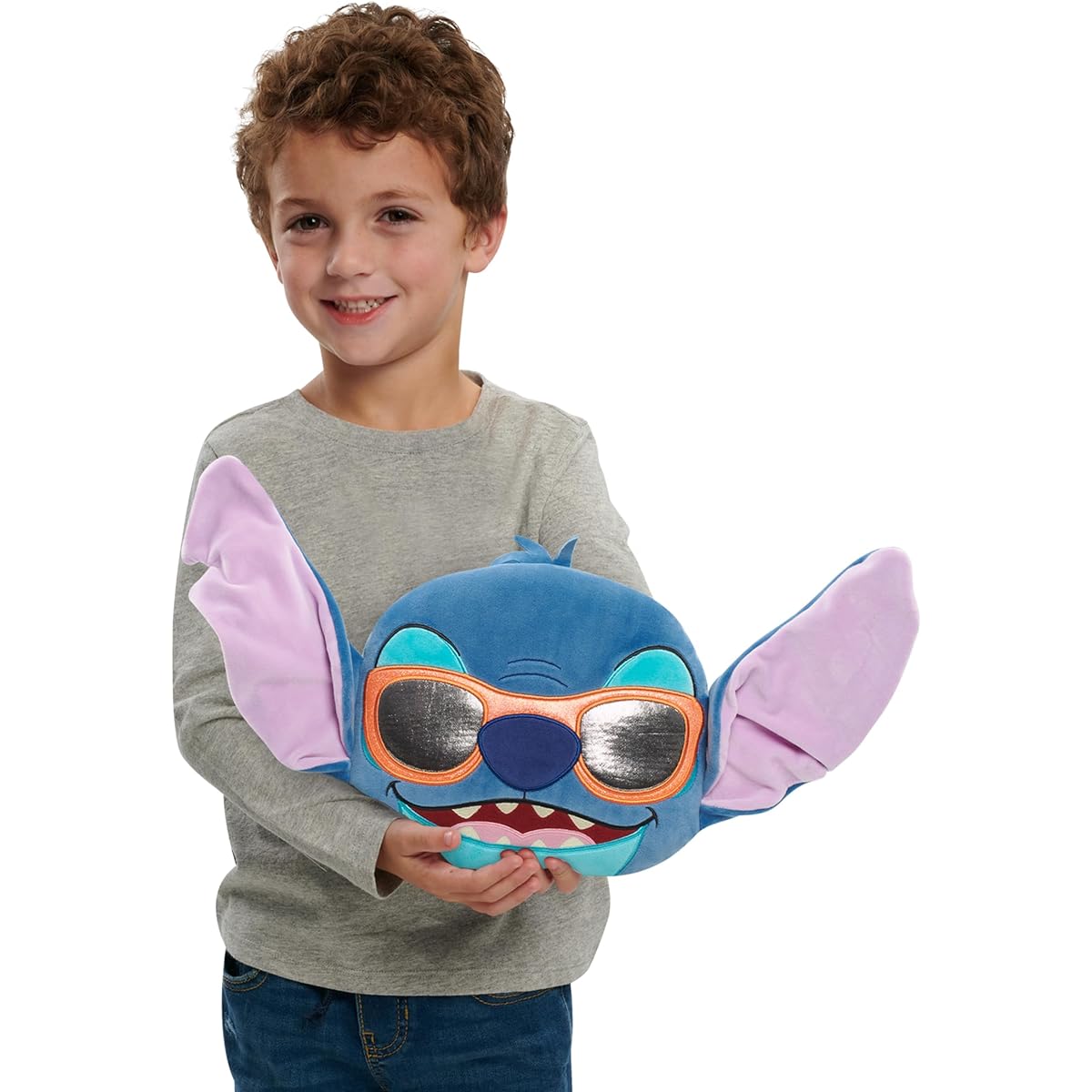 Just Play Disney Street Beach 13" Character Head Plush Stitch [ Exclusive Brand]