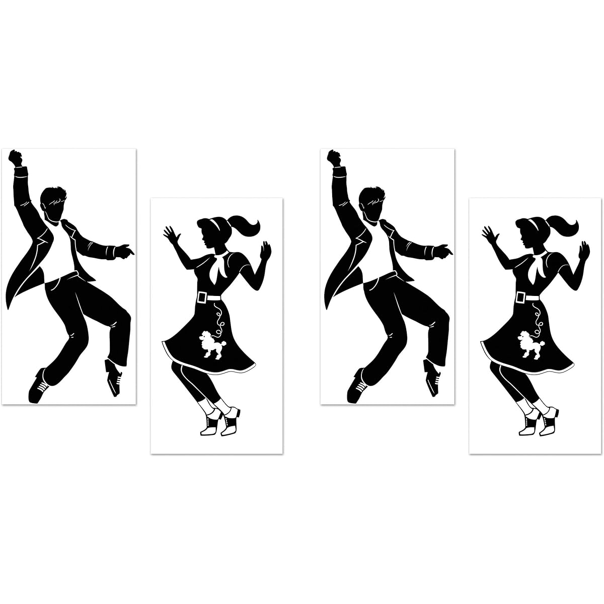 Beistle 59916 4 Piece Rock and Roll Prop, 4'8" x 5'3", Black/White