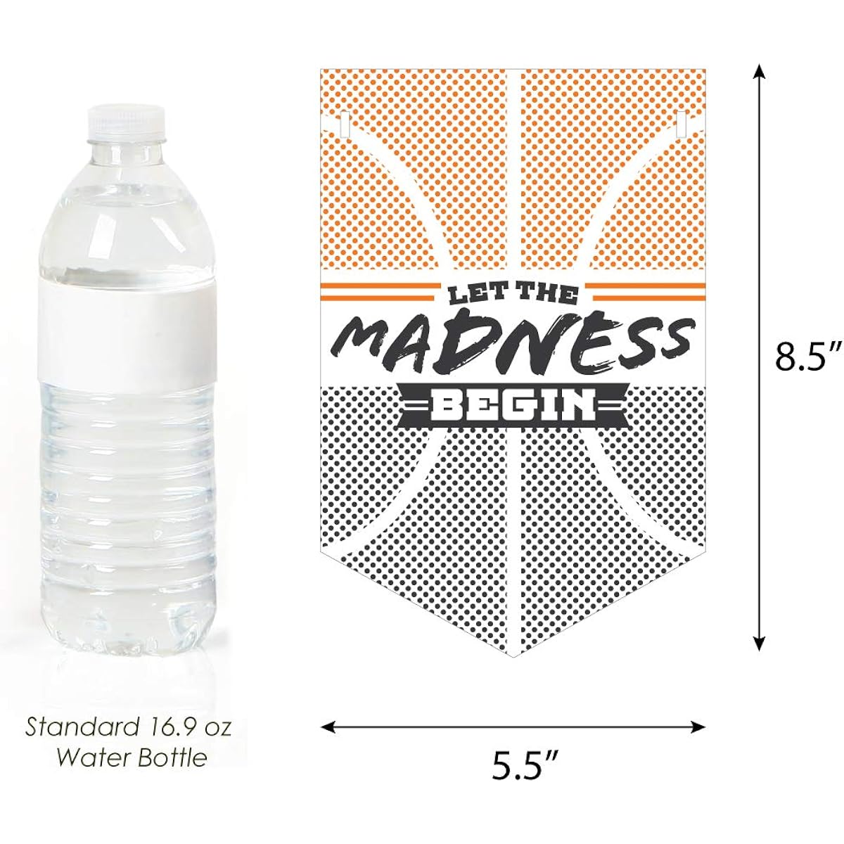 Big Dot of Happiness Basketball - Let The Madness Begin - College Basketball Party Bunting Banner - Party Decorations - Let The Madness Begin