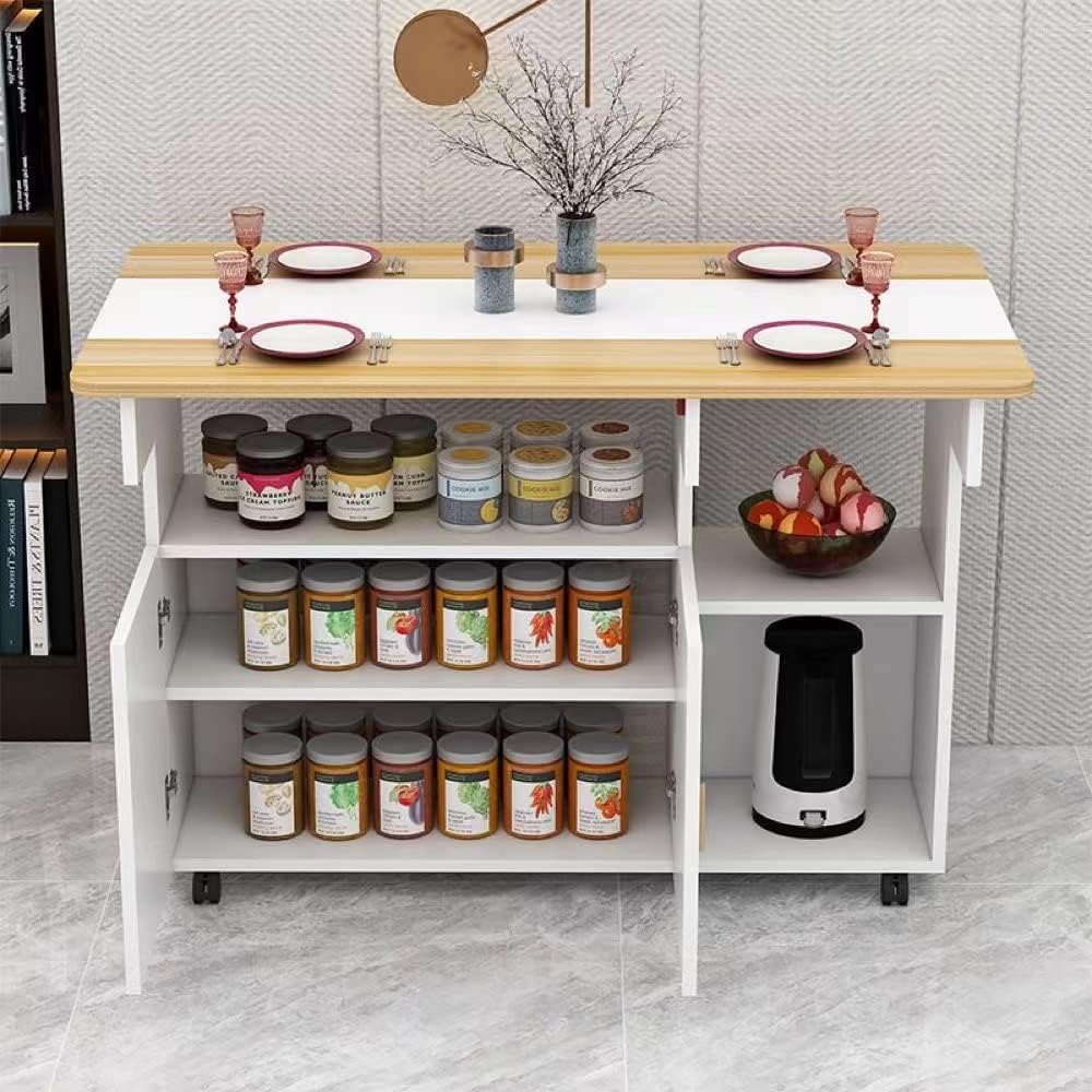 VEEZHA Counter Table Dining Table Kitchen Counter Storage Counter Table 80cm Butterfly Counter (White)