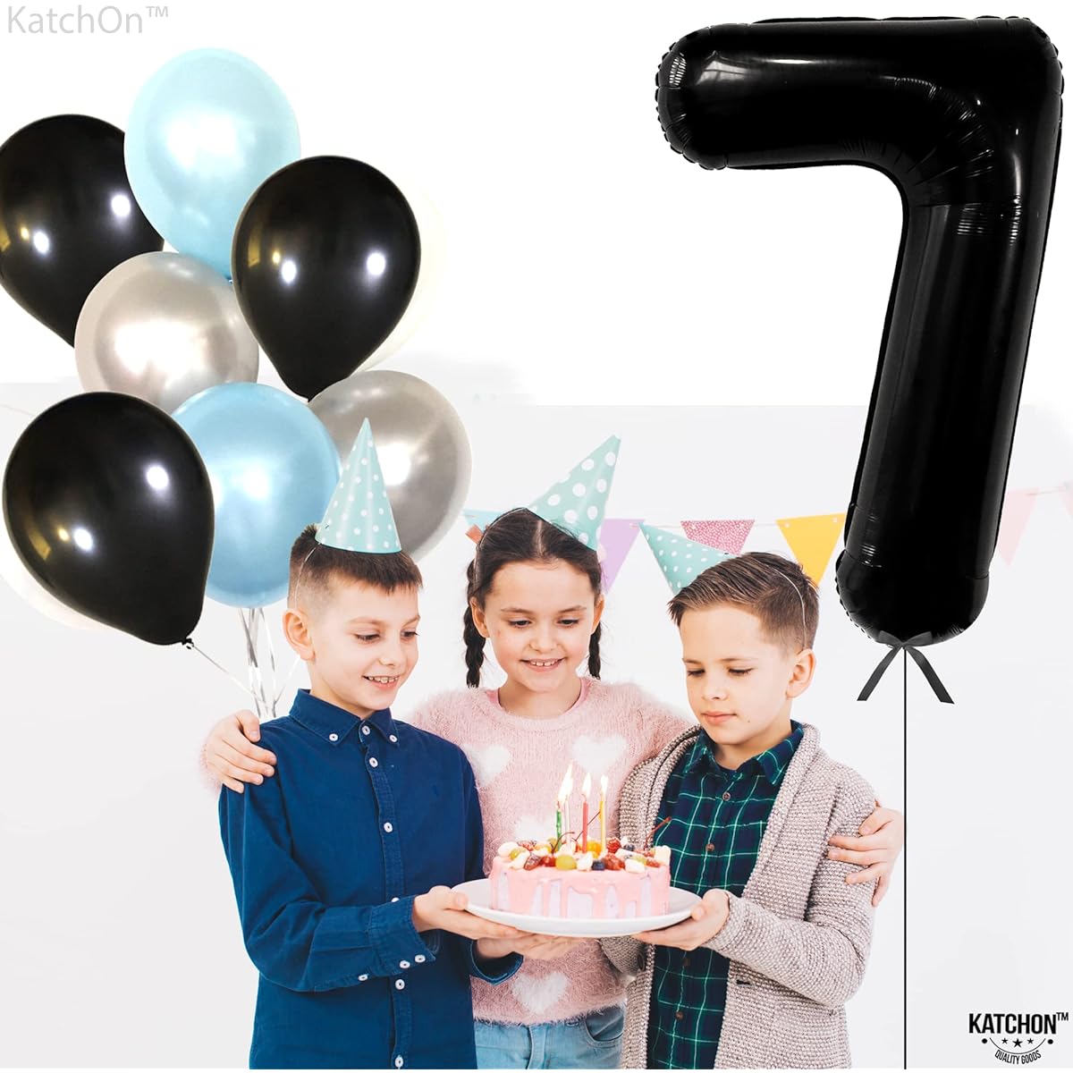 Black Number 7 Foil Balloon