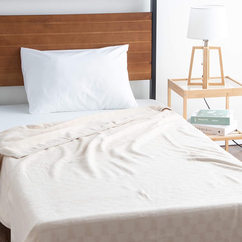Showa Nishikawa Cotton Blanket Beige Single 140 x 200cm LANVIN Collection Cotton Blanket Harmony 2230123350234