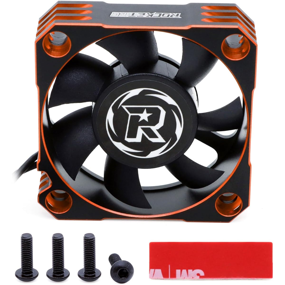 RC Motor Cooling Fan 10000RPM Brushless RC Motor Heatsink 8.5V ESC Cooling Fan Heat Dissipation for 1/5 Scale RC Car 50mm Brushless Motor Orange
