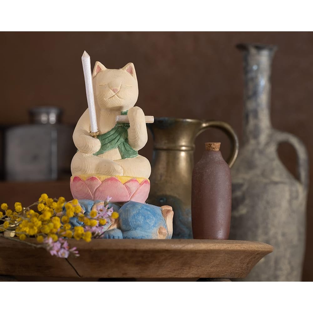 Cat Buddha Manjushri Bodhisattva (Guardian Principal Image of the Year of the Rabbit) Buddha Shop Sakai Prototype Supervision_Twelve Zodiac Guardian Statue Buddha Statue Maneki Cat Maneki Cat Ornament (NB8 Monju