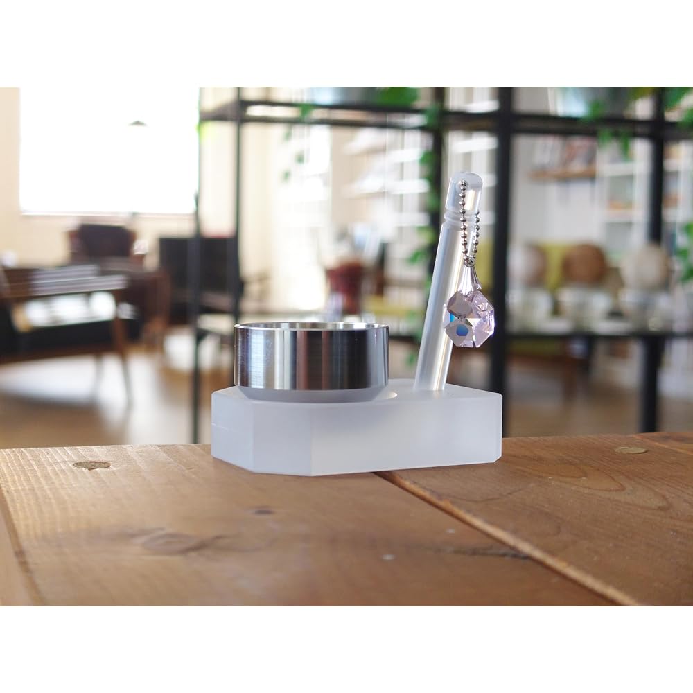 [Small but good sound mini orin Ⅱ] Orin diameter 38mm Orin set Orin stand Orin stand Buddhist altar fittings Ring stick split bone Memorial Made in Japan (Matte clear)