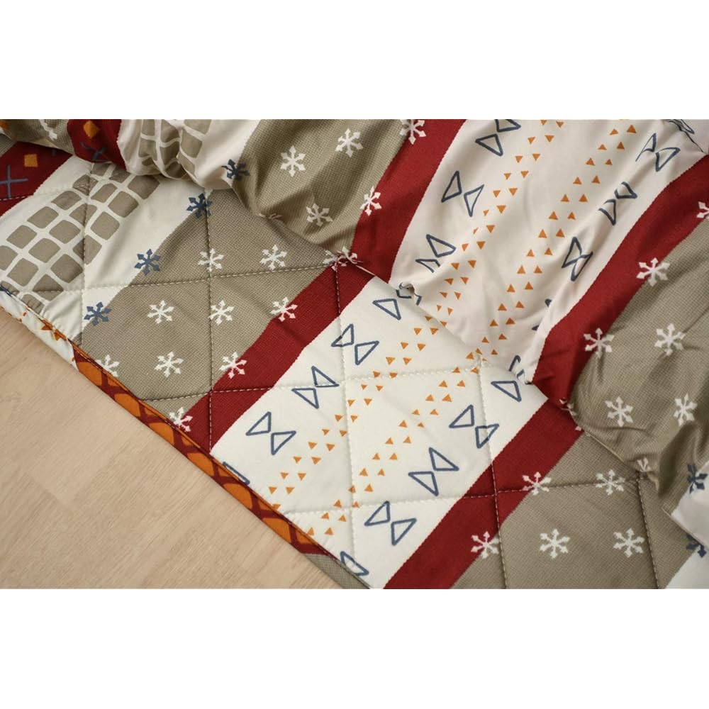 Ikehiko Kotatsu Futon Bed Set Square Etro Approximately 190 x 190cm Red Soft Smooth #5988000