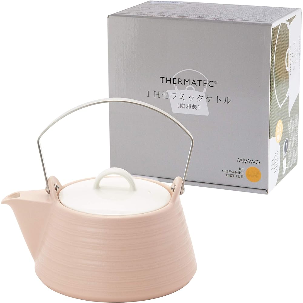 TAMAKI Earthenware Kettle Pink Diameter 23.5 x Depth 19.7 x Height 14.5cm 2L IH/Open Fire/Oven compatible THE62-840