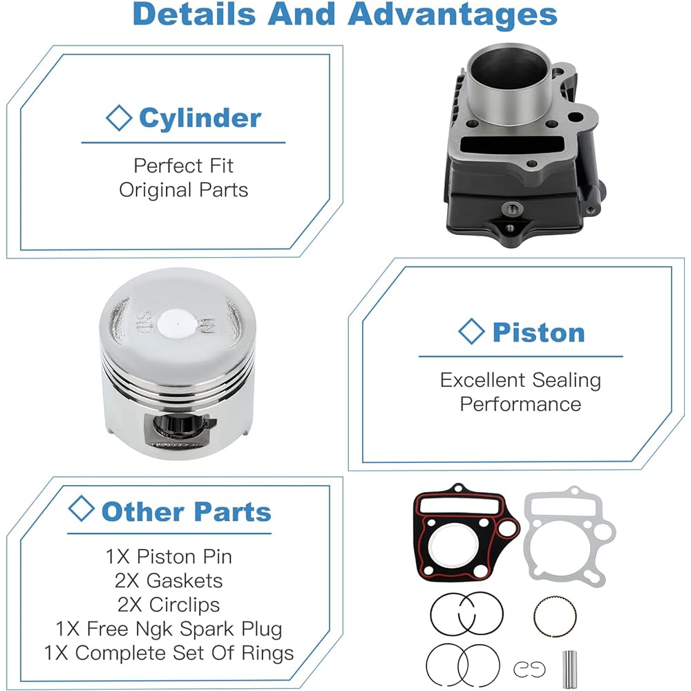 ECCPP Cylinder & Piston Kit Assembly for Z50 Z50R XR50 CRF50 50CC Dirt Bike Pit Bike