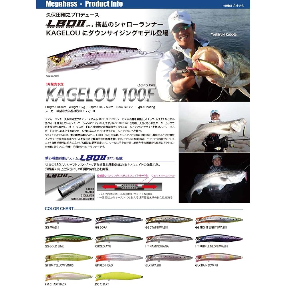 Megabass Lure KAGELOU 100F HT Naminohana
