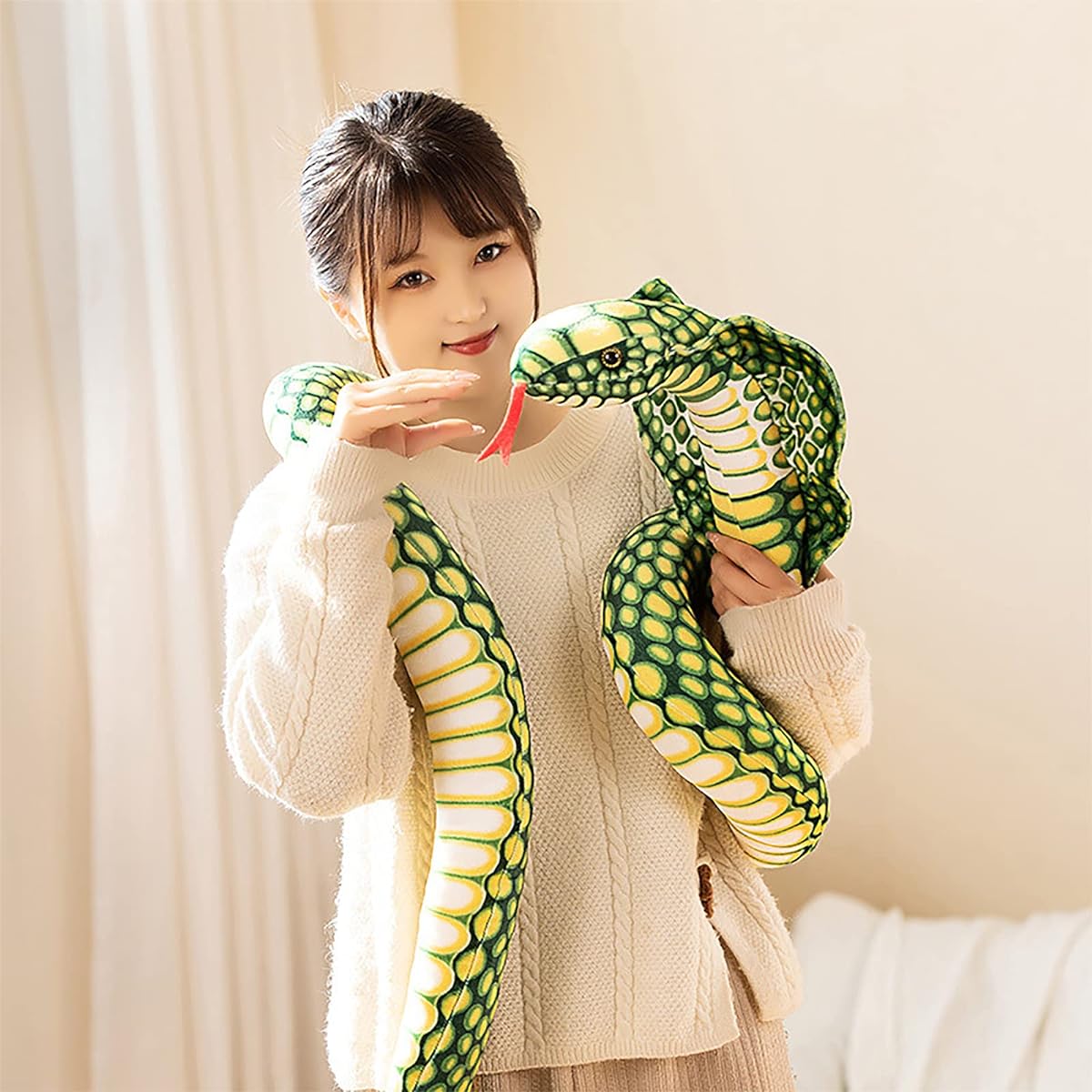 Stuffed Cobra Snake Stuffed Animal Large King Cobra Stuffed Animal Snake Zoologist Halloween Costume Realistic Python Naja Cobra Stuffed Toy Snake Birthday Party Prank Prop 67 Inch Cobra Stuffed Animal