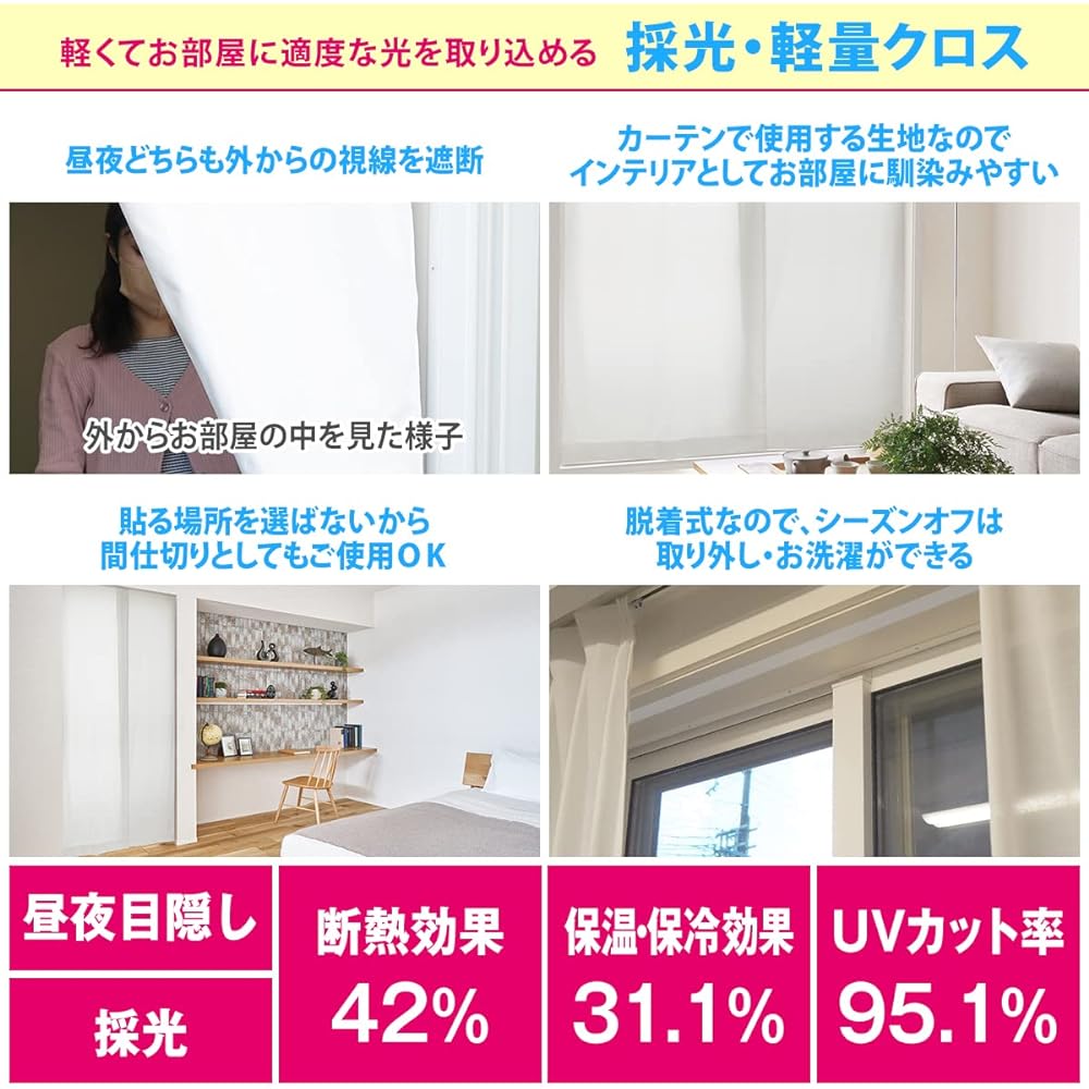 [Curtains won't give me] Window insulation for energy saving, just apply in 2 minutes to protect against heat and cold, "Just apply thermal cloth" [990 size] Blindfold, heat shielding sheet, heat retention, cold retention effect (width) 165cm x (length)