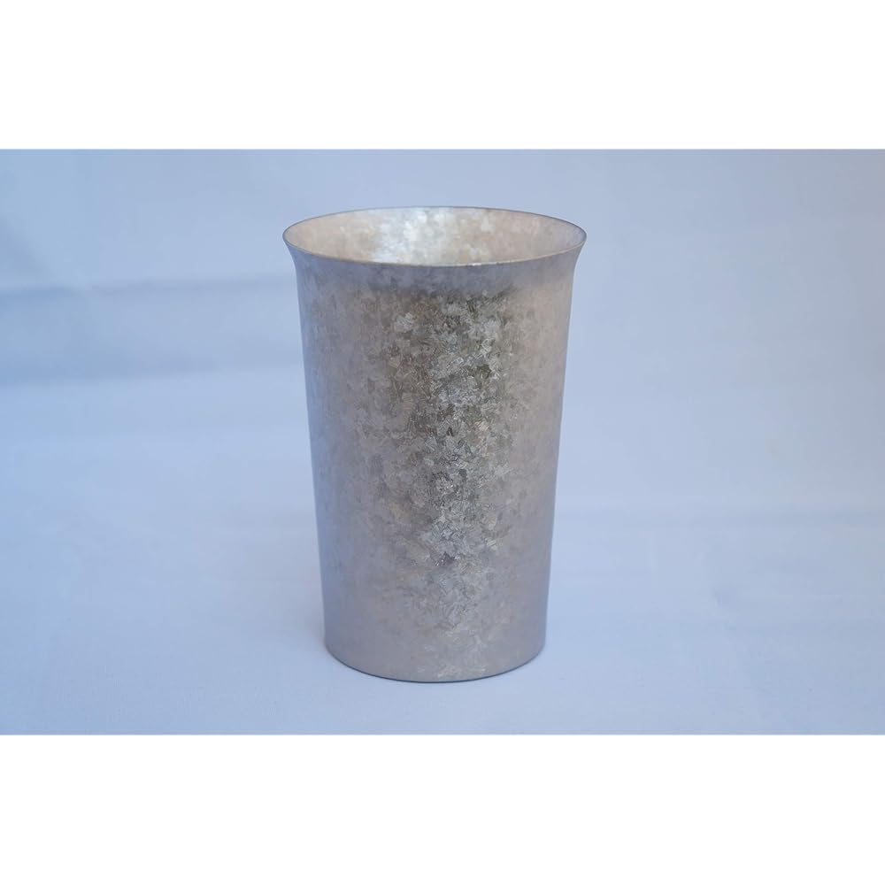 HORIE Tsubame Sanjo Titanium Double Tumbler, Kiln Made, Wide Mouth, 300cc, Silver, Made in Japan, Heat/Cold Insulation, Paulownia Box Included T13KMS300