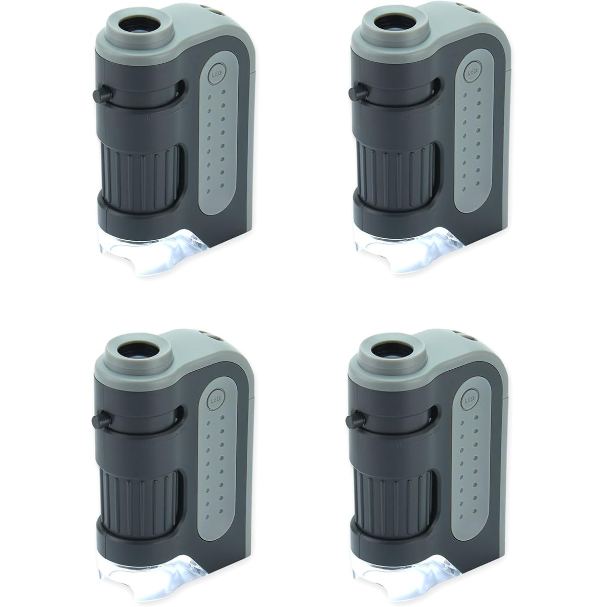 Carson MicroBrite Plus 60x-120x Power LED Lighted Pocket Microscope - Set of 4 (MM-300MU)