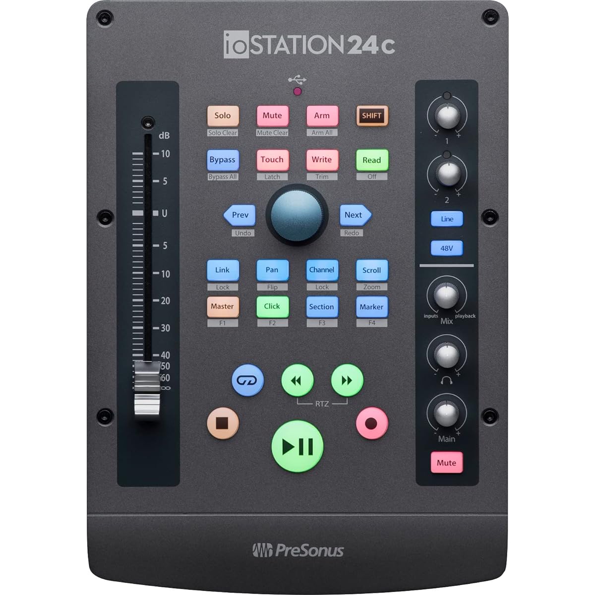 PreSonus ioStation 24c USB-C 2x2 Audio Interface Production DAW Controller with Software Bundle for Recording/Podcasting/Music Creation