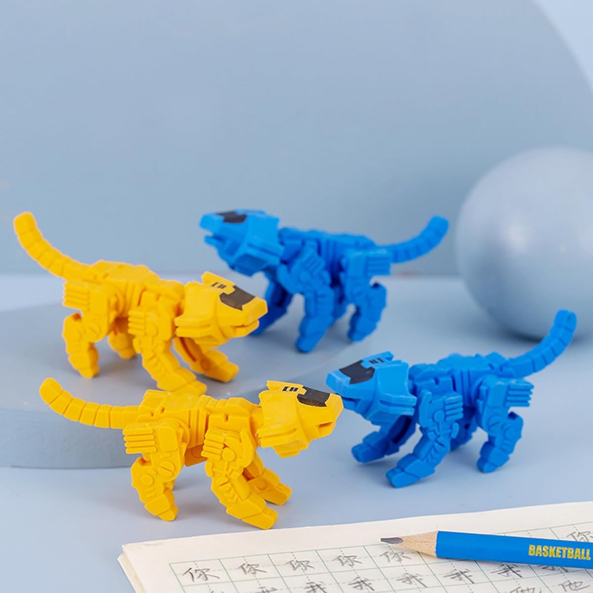 Children's Eraser Puzzle Pencil Eraser Removable DIY Desk Pet Toy Student Classroom Prize School Supplies Gift (Robot)
