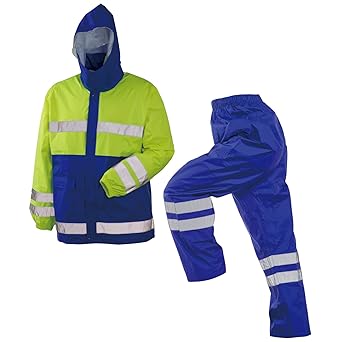 Kawanishi Kogyo Rain Mania High Visibility Rain Suit Yellow L [Rain Gear/Rain Wear] #3547
