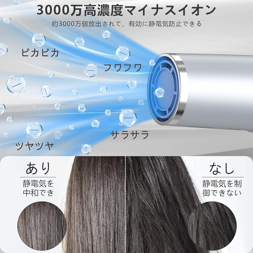 Slopehill Hair Dryer 2000W Quick Dry Large Air Volume Negative Ion Dryer with Magnetic Nozzle Automatic Cleaning Function Dryer Ultra Lightweight Compact Low Noise Overheat Prevention 4 Level Temperature Adjustment For Home/Hair Salon/Travel PSE Certifie