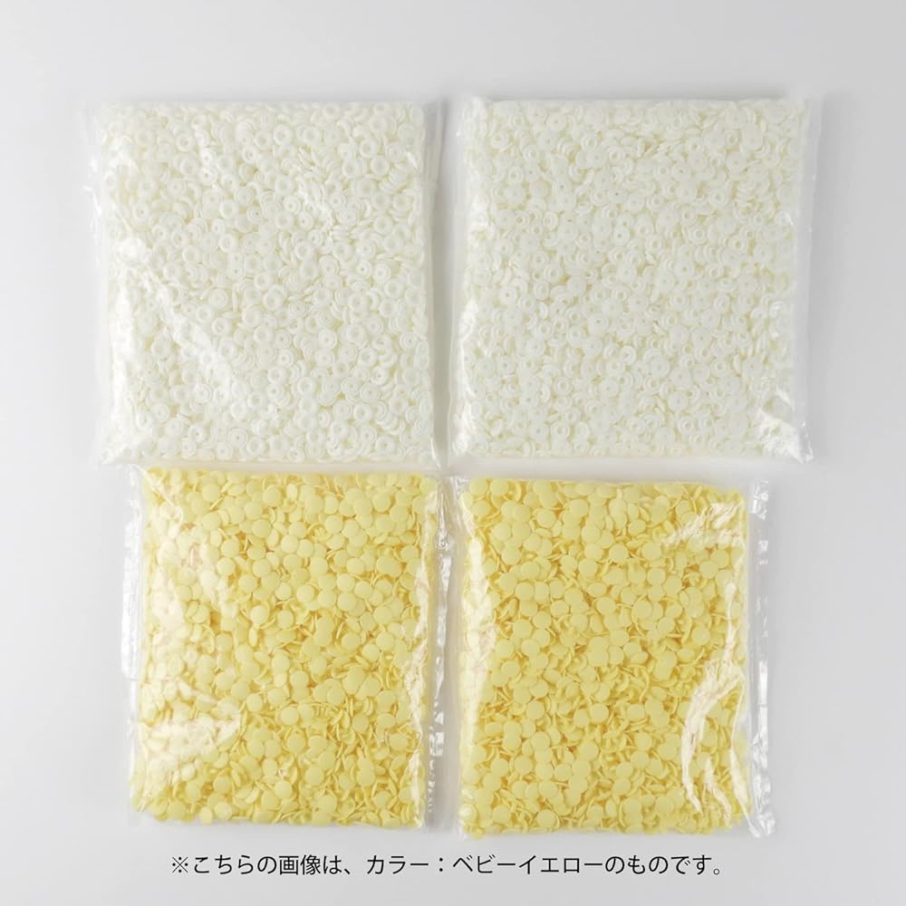 KIYOHARA Sankokko Plastic Snap Commercial Use Large Capacity Pack 2000 Pieces Diameter 9mm Off White Instruction Manual Included SUN15-60G