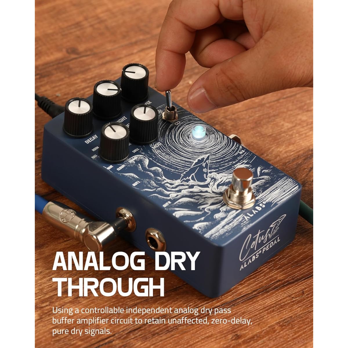 ALABS Digital Reverb 9 Mode Guitar Pedal Effector Digital Reverb Effects Pedal (CETUS)