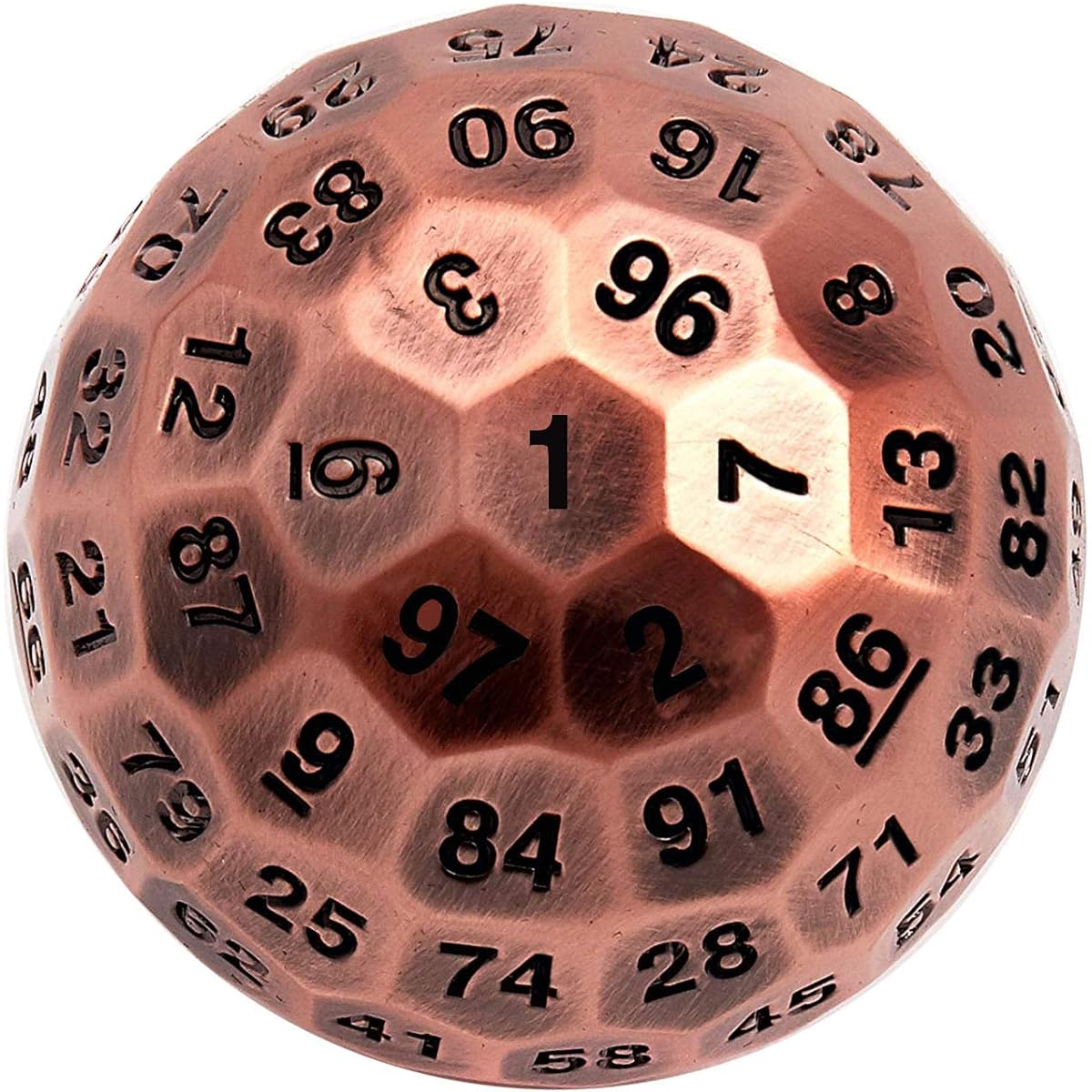kimairy D&D D100 Metal Dice Dungeons and Dragons Dice Skull Splitter Polyhedral Metal DND Giant Dice Dungeon Dragon Dice Set Shocking D&D Game RPG Dice (Red Copper D100 Dice)