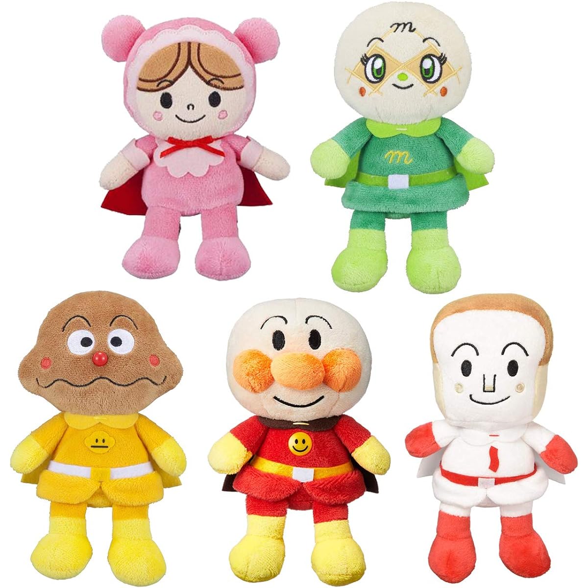 SEGA TOYS Anpanman Prichi Beans S Plus 5 Stuffed Toy Set Anpanman Shokupanman Currypanman Melonpanna Akachanman