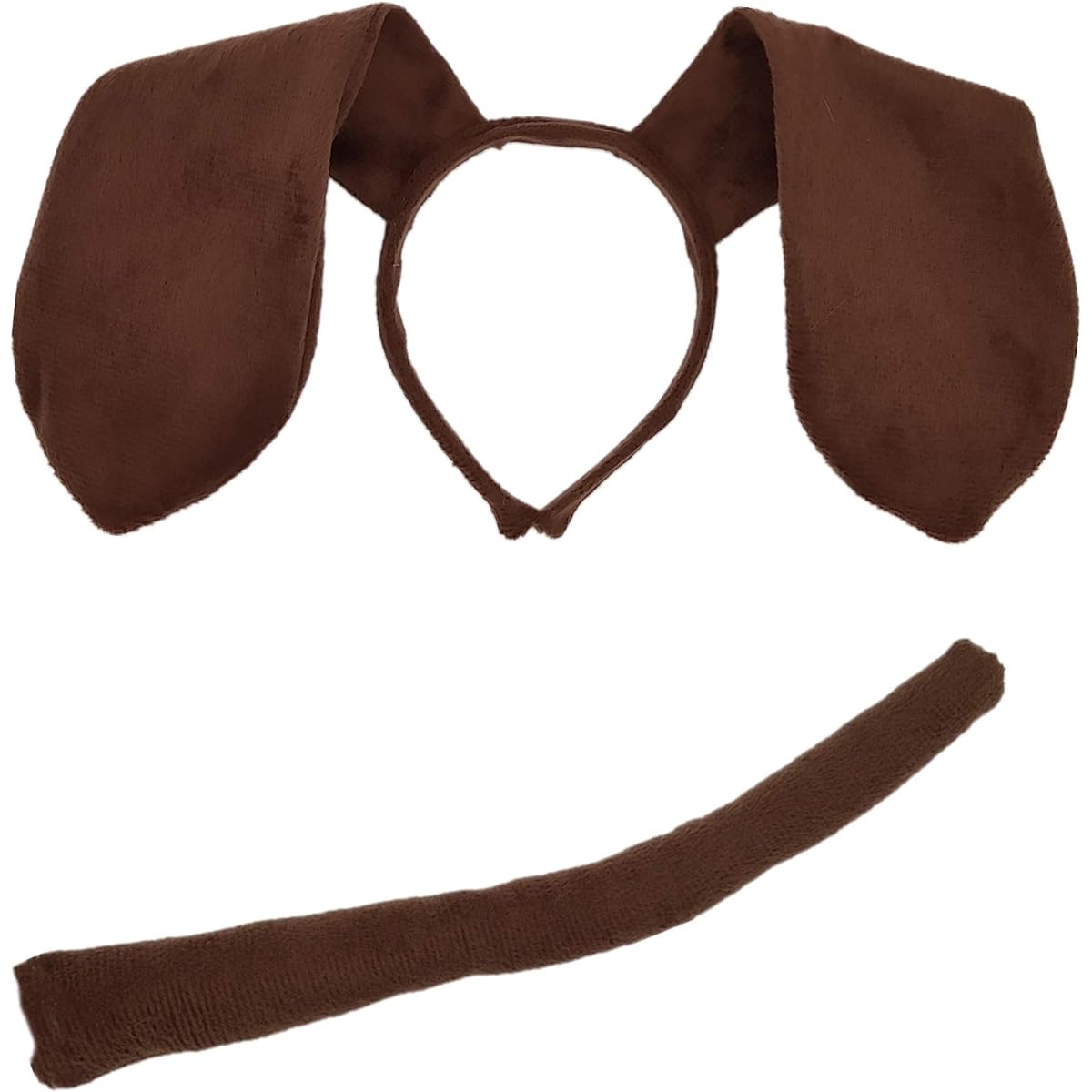 Feacole Animal Dog Long Ear Headband and Tail - Puppy Pooch Costume Accessories - Ears and Tail Set - Headband Ears