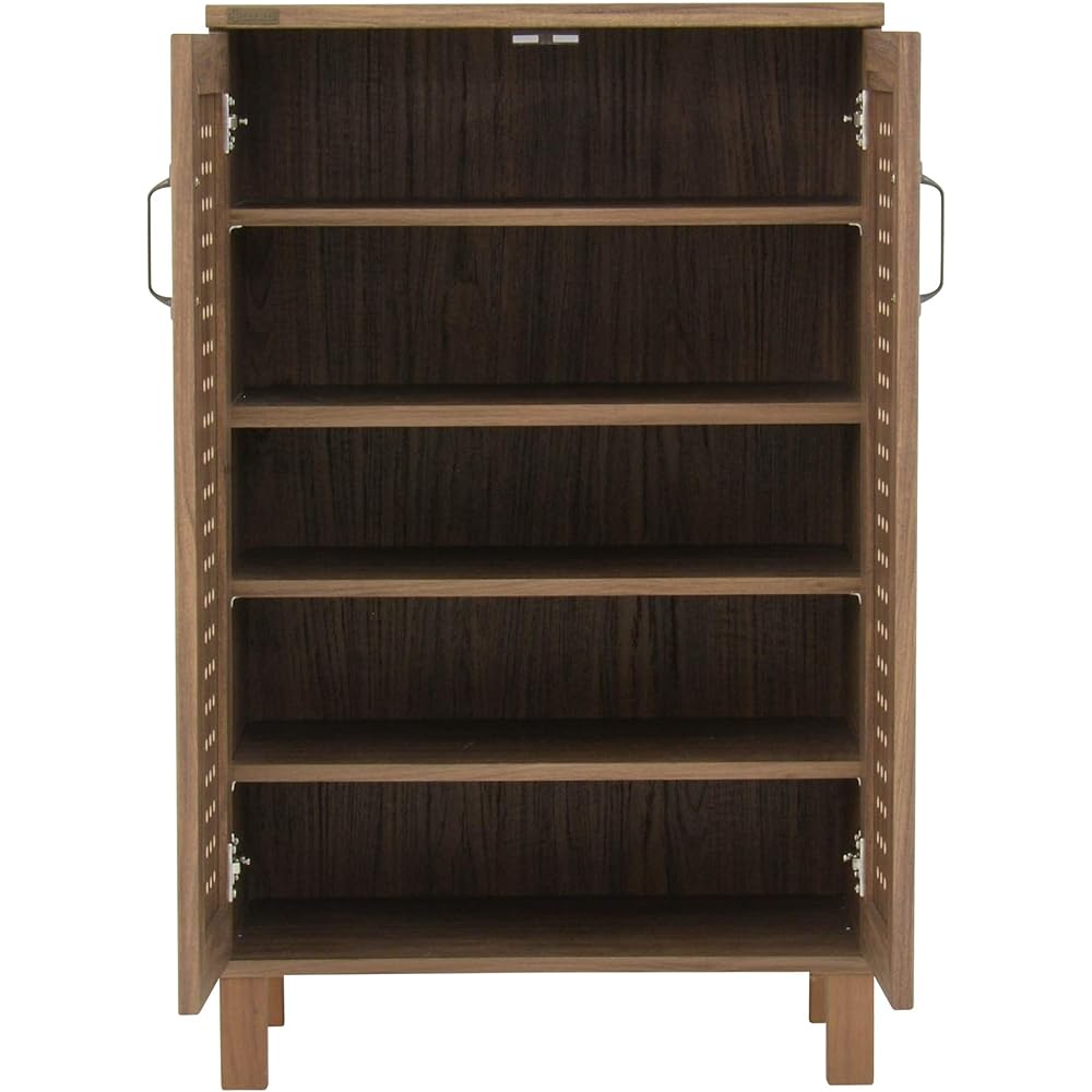 Sato Sangyo GENKA Shoe Box, Shoe Box, Low Type, Width 58cm, Depth 35cm, Height 93.5cm, Brown, Breathable, Movable Shelf, Can Hold 10-15 Pairs GK95-60 BR