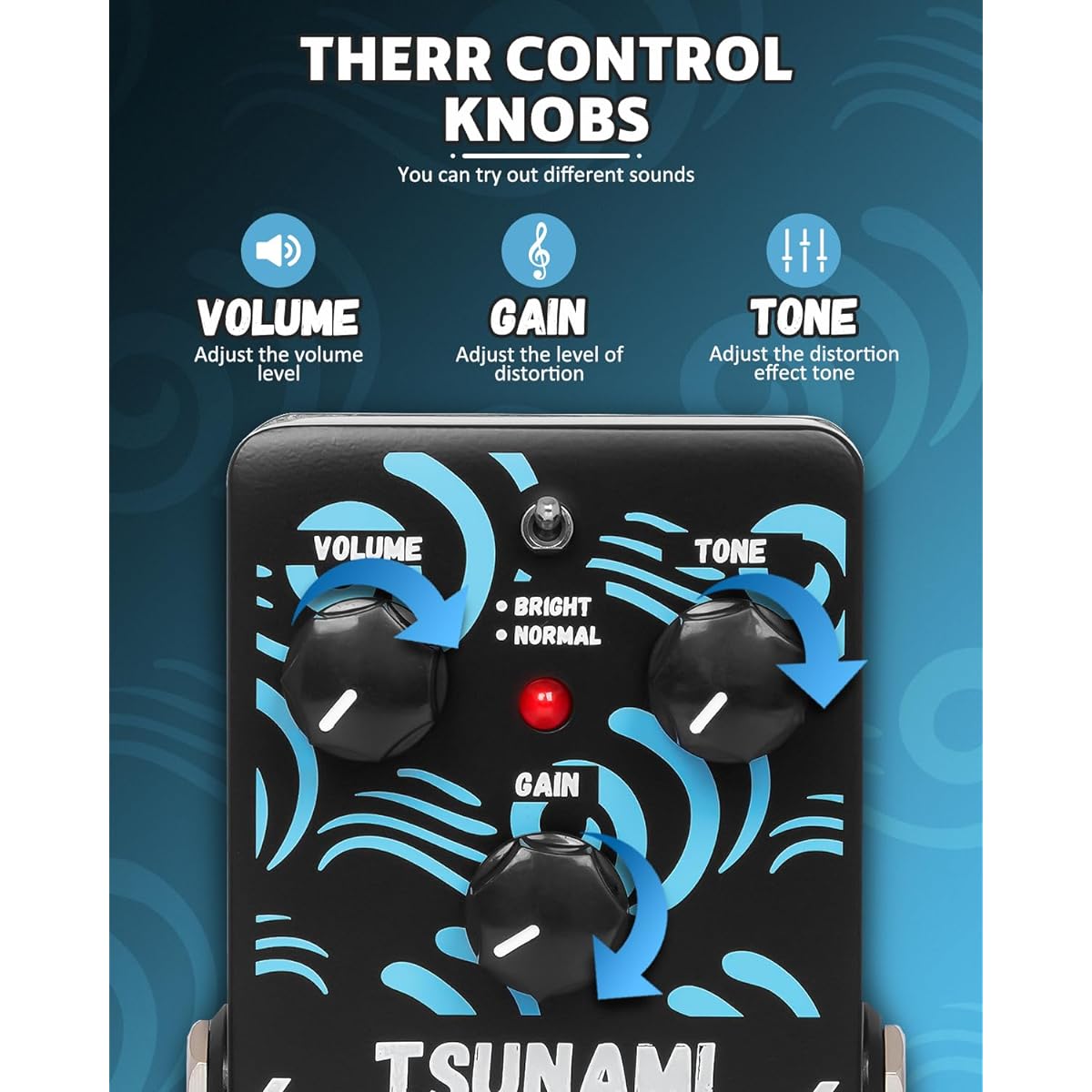 STRICH TSUNAMI Overdrive Guitar Pedal Blues Drive Vintage Overdrive Effect Warm/Hot Mode True Bypass