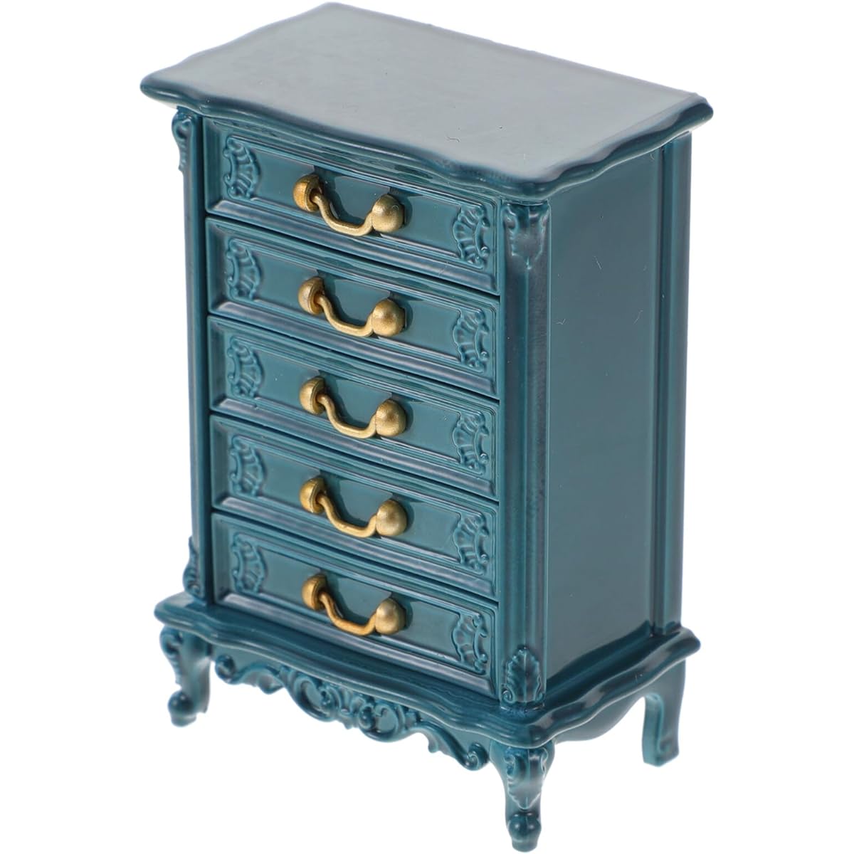 Toyvian Dollhouse Cabinet Miniature Drawer Cabinet 1:24 Scale Mini Wooden Cabinet Wooden Storage Dresser Dollhouse Furniture Pretend Play Props