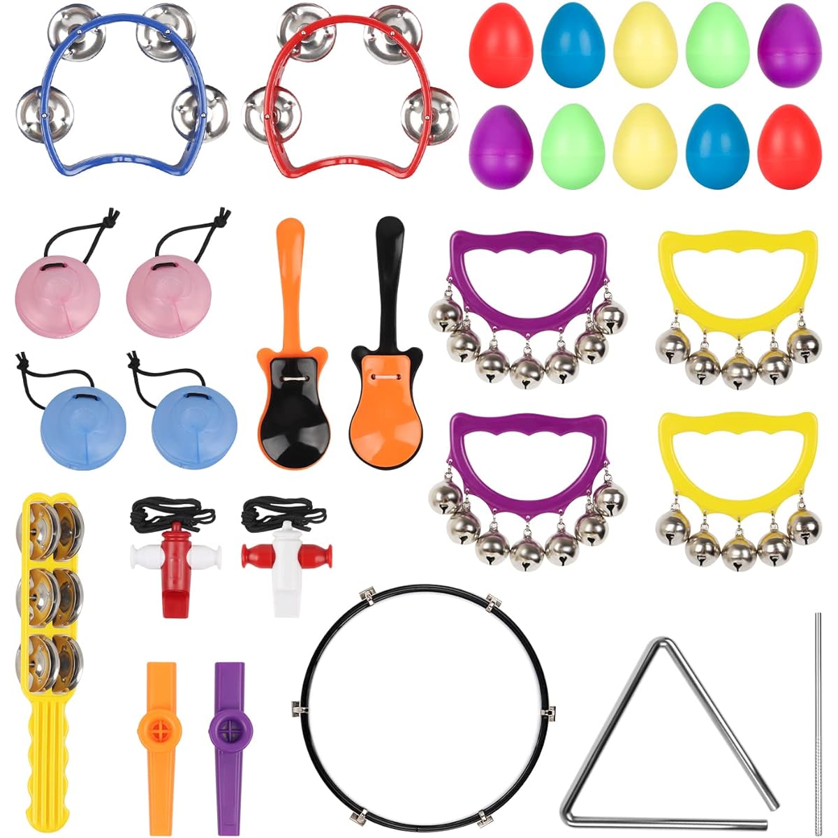 MUSCELL Musical Instruments for Toddlers 1~3 Durable ABS Plastic Music Kindergarten Early Percussion Learning Toys for Children 6 7 8 9 10 12 Months