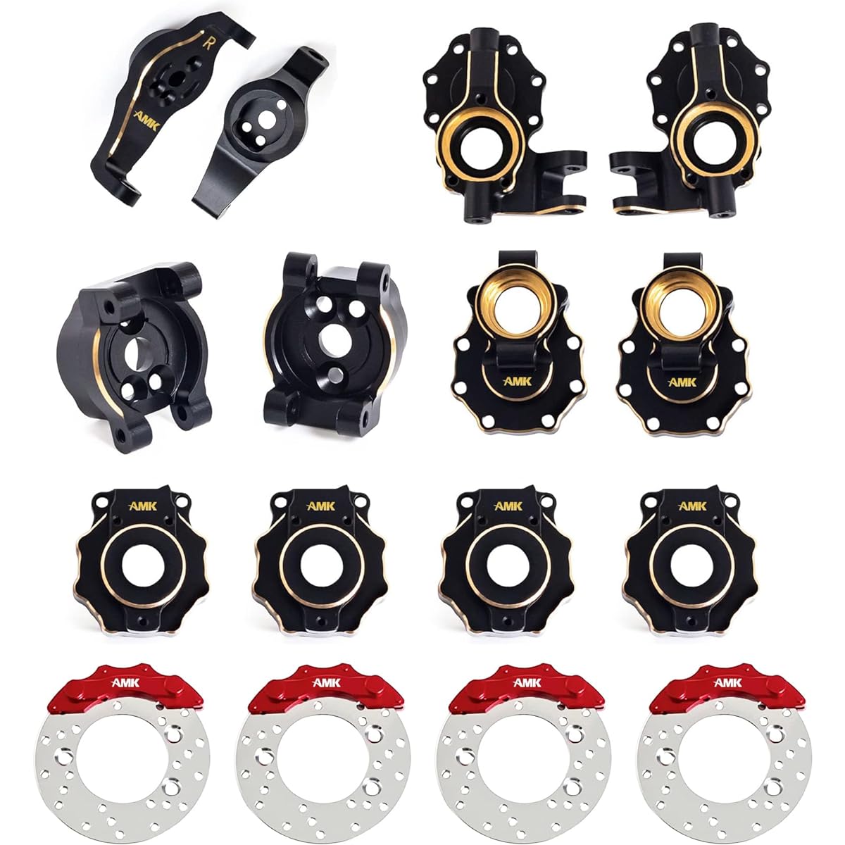Brass Counterweight Black Coated TRX4 Portal Axle Housing for 1/10 RC Crawler TRX6 TRX-4 Bronco Defender Upgrade (8 in 1 Set for TRX4)