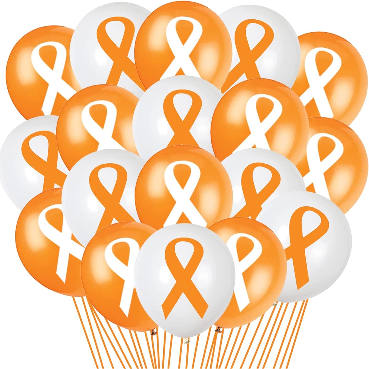 Leukemia Awareness Balloon Orange Ribbon Balloon Leukemia Awareness Support Group Fundraising Party Supplies Decoration