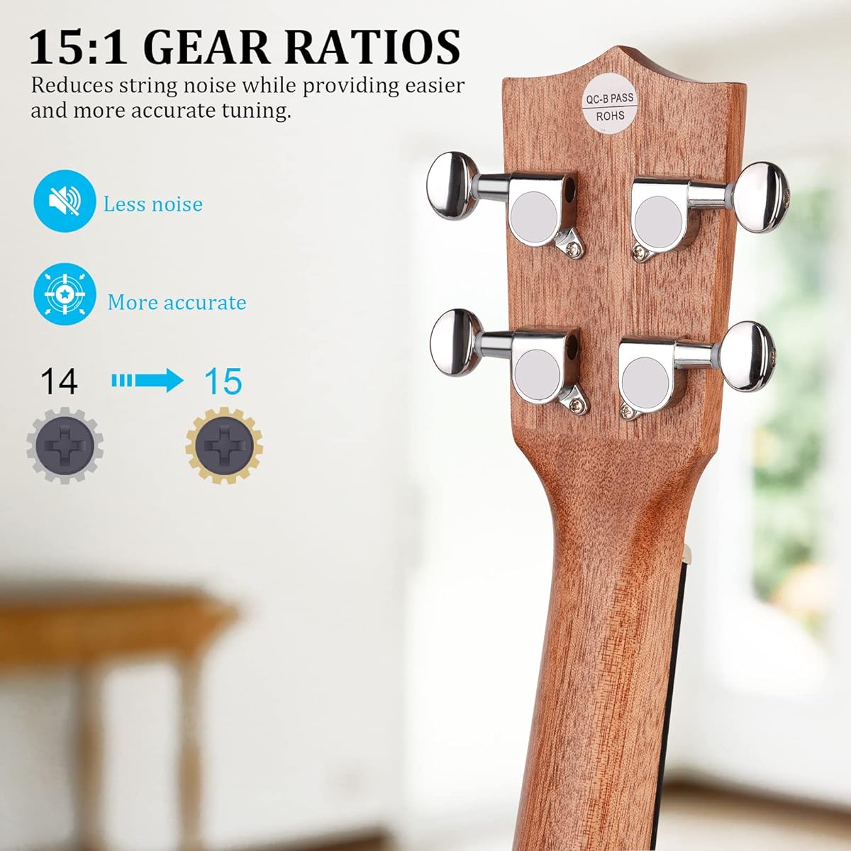 Hricane Concert Ukulele 23 inch UKS-2 4-string Ukulele for Beginners Sapele Hawaiian Ukulele Ukulele Case Ukulele String Set