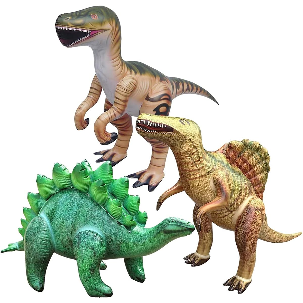 Jet Creations Dinosaur Stegosaurus Spinosaurus Velociraptor Size 46+ Inches Prehistoric Jurassic Reptiles, Toy Figurine Display Props Party Decoration JC-SSR3