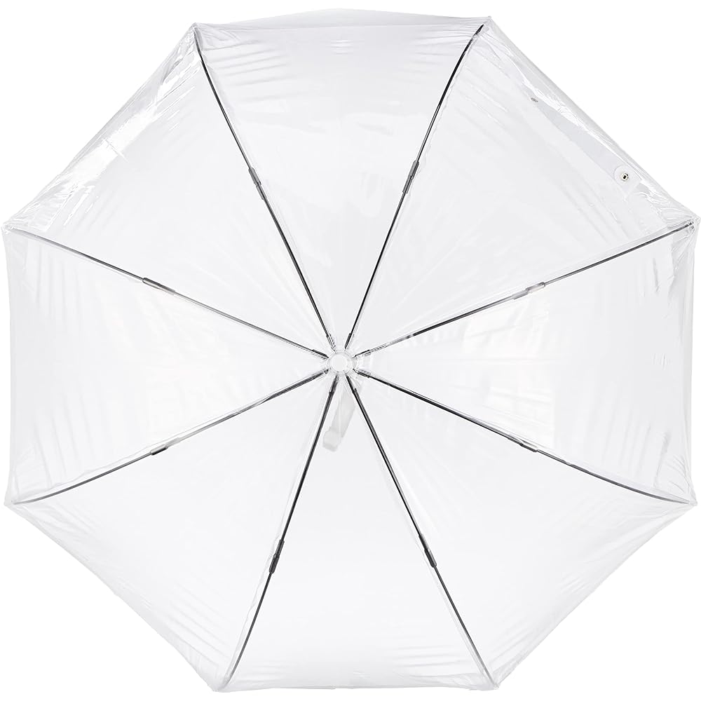 [Fulton] Umbrella Bierdcage Bird Cage Umbrella Long Umbrella Transparent Umbrella Women's Gift Present 21-152-52951-00 White Rib Length: Approx. 65cm