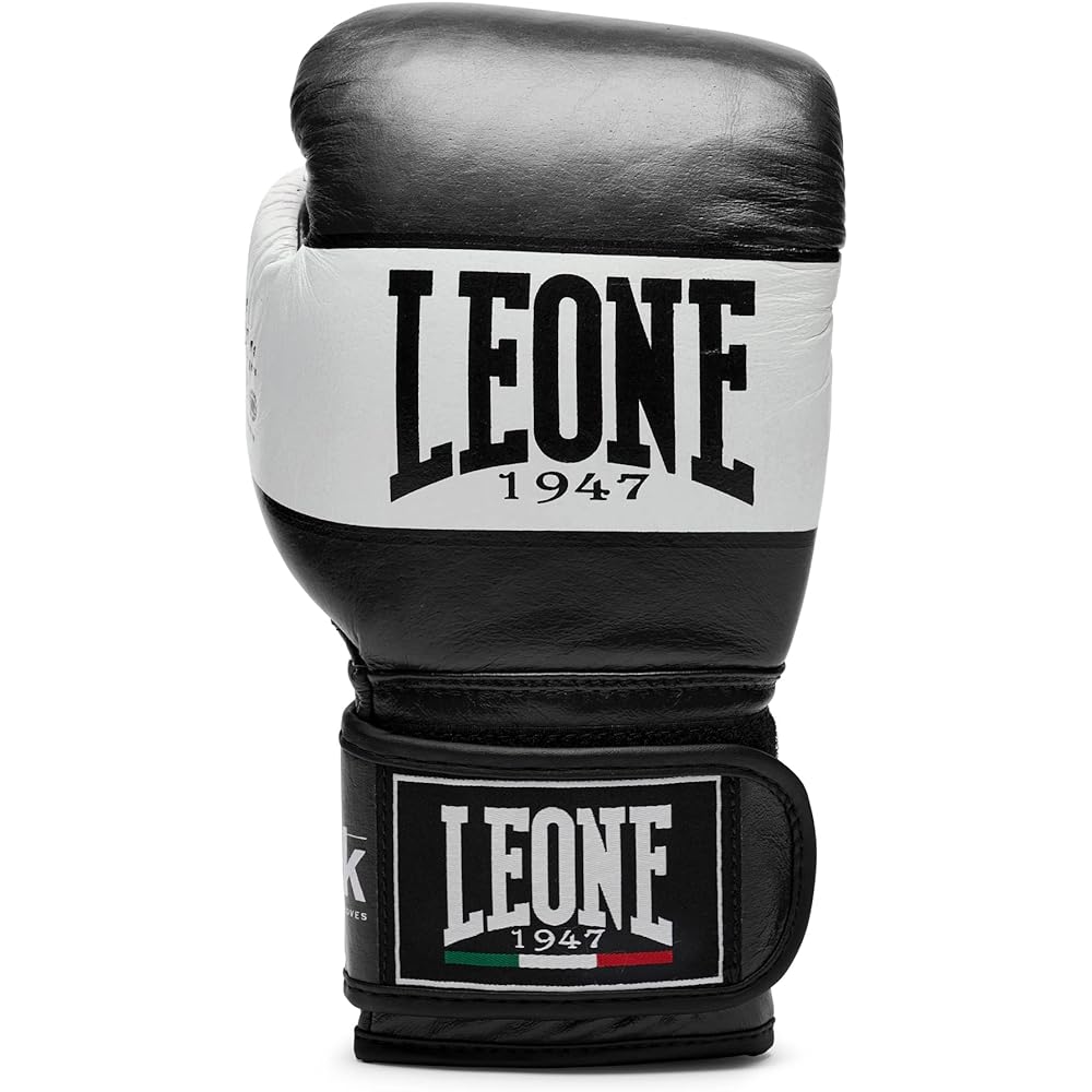 LEONE 1947 Boxing Kickboxing Gloves Unisex [ SHOCK ] Buffalo Leather PU Pad Velcro Clasp GN047 [Genuine Product]