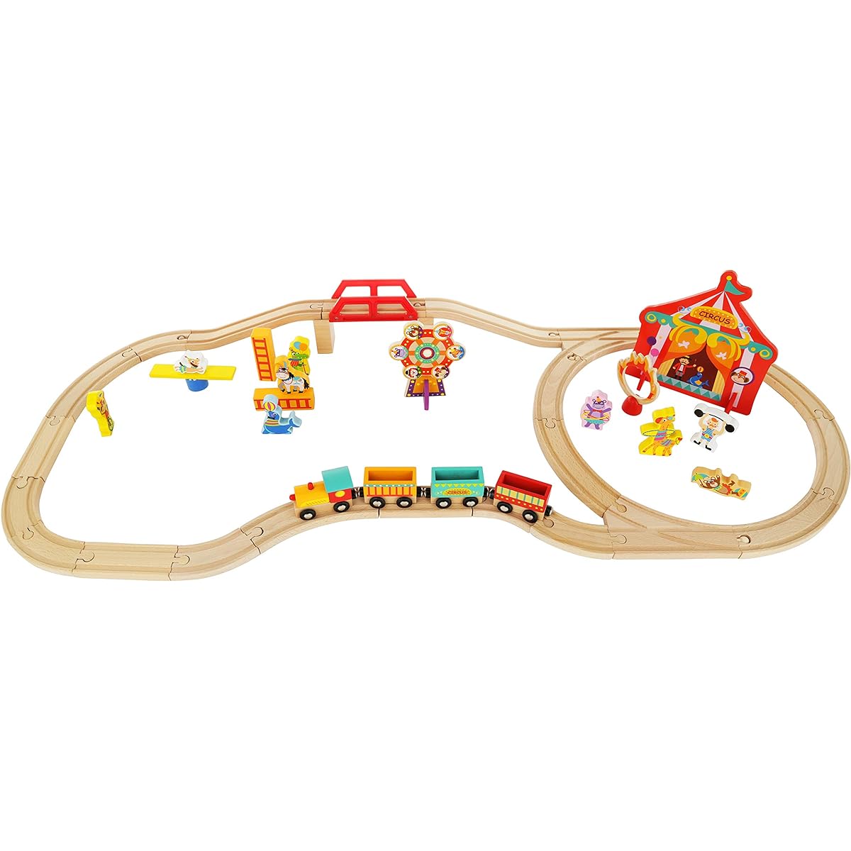 toy chest nyc Wooden Train Set Toy-Top Quality - Magnetic Trains Cars & Accessories for Toddlers & Kids 3+ Circus Train Set
