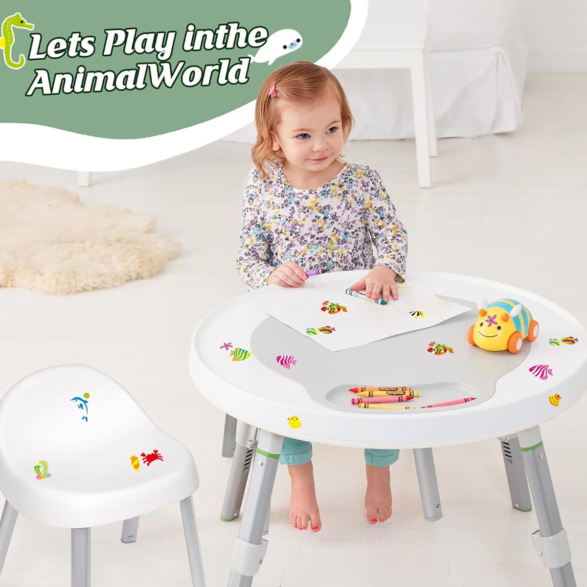 3D Stickers for Kids & Toddlers 760 Fluffy Stickers, Scrapbook Pack Bullet Journal, Animals, Numbers, Fruits, Fish, Dinosaurs, Planet Stickers for Kids, Easy Peel and Stick (760 Stickers)