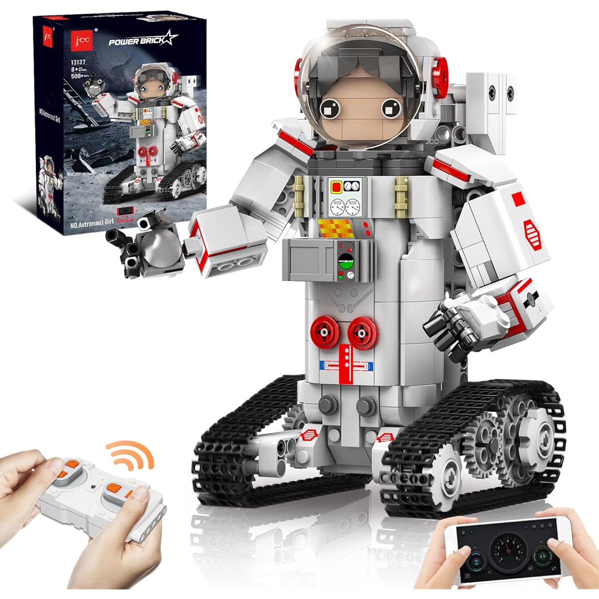 JCC Robot Building Kit, Robot Set for Boys and Girls, App Remote Control STEM Projects Assembly Science Building Blocks Kit, Birthday Christmas Practical Gift, Age 8 9 10 11 12 13 14+ (508 Pieces)