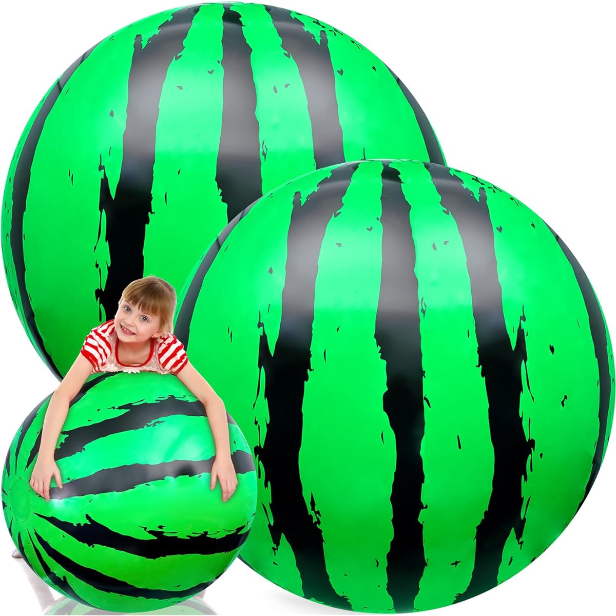Meooeck 27" Giant Inflatable Beach Ball, Large Inflatable Beach Ball Funny Pool Toys for Summer Vacation Swimming Pool Water Games Party Supplies (2pcs)